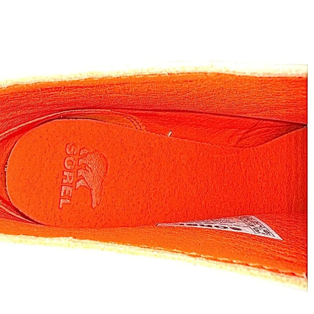 Sorel Brex Chelsea Boots Waterproof Beige Orange Leather Size 9.5 NEW
